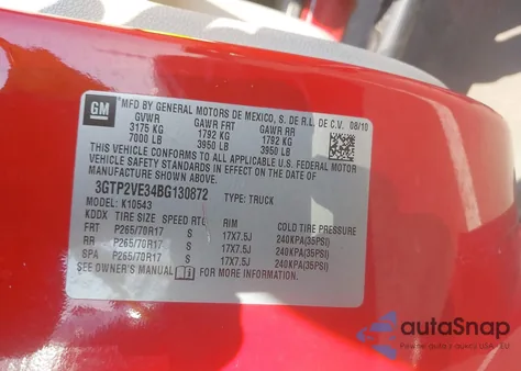 2011 GMC Sierra 1500 Sle z USA, uszkodzony, nr VIN 3GTP2VE34BG130872